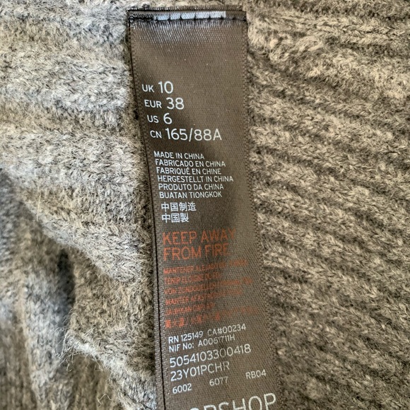 Topshop Gray Ribbed Crewneck Long Sleeve Sweater - Picture 4 of 8